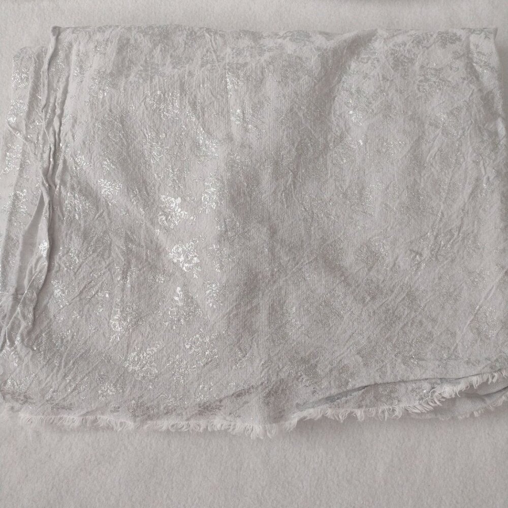 Jo Ann Silver Floral Quilting Cotton Tonal Gray 60 in long